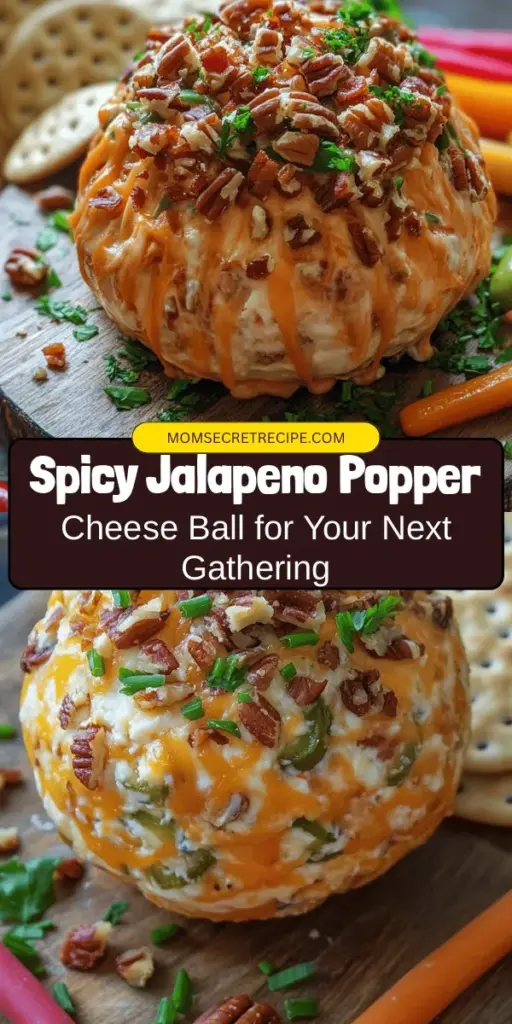 Get ready to impress your guests with this Spicy Stuffed Delight: Jalapeno Popper Cheese Ball! This creamy, cheesy appetizer fuses the bold flavors of jalapeno poppers with rich cream cheese and spices, creating a mouthwatering treat that's perfect for any gathering. Serve it with crackers, veggie sticks, or your favorite dips for an unforgettable bite. Easy to make and irresistible to eat! #CheeseBall #JalapenoPoppers #Appetizers #PartyFood #SnackIdeas #Foodie #Yummy