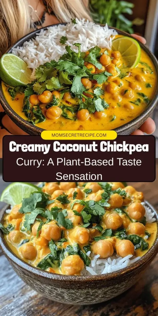 Discover the vibrant and delicious world of plant-based cooking with our Creamy Coconut Chickpea Curry Delight! This aromatic dish combines nutritious chickpeas, creamy coconut milk, and fresh veggies into a hearty meal that's easy to make and bursting with flavor. Perfect for vegans and non-vegans alike, it’s a great way to enjoy wholesome ingredients while impressing your family and friends. Try it today! #CoconutCurry #ChickpeaCurry #PlantBased #VeganRecipes #HealthyEating #HomeCooking #ComfortFood