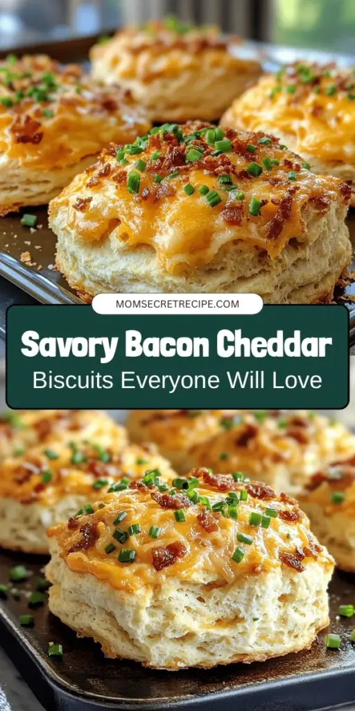 Indulge in the irresistible flavors of homemade Bacon Cheddar Biscuits! Perfect for breakfast, brunch, or any meal, these flaky delights blend crispy bacon and sharp cheddar for a satisfying treat. Easy to make for both novice and experienced cooks, this recipe fills your kitchen with a mouthwatering aroma. Get ready to impress your family and friends with these savory biscuits that are sure to be a hit! #BaconCheddarBiscuits #Baking #ComfortFood #Yum #HomemadeDelight