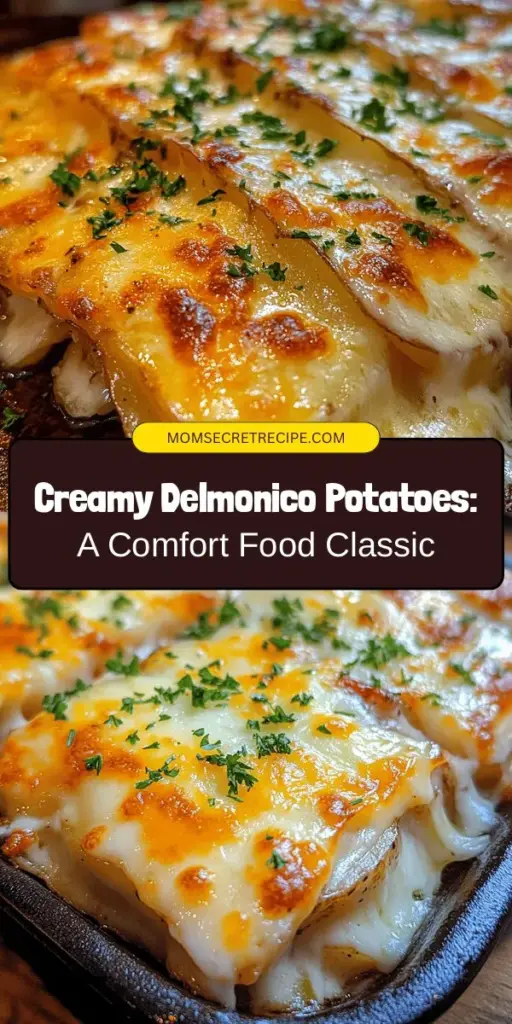 Discover the creamy delight of Delmonico Potatoes, a classic comfort food that's perfect for any occasion. This elegant dish features layers of Russet potatoes baked in a rich mixture of heavy cream, Gruyère, and Cheddar cheese, creating a decadent experience that's sure to impress your guests. Easy to prepare and versatile, Delmonico Potatoes complement a variety of main courses. Try this indulgent recipe today! #DelmonicoPotatoes #ComfortFood #PotatoRecipes #CreamyDelight #FoodieFavorites