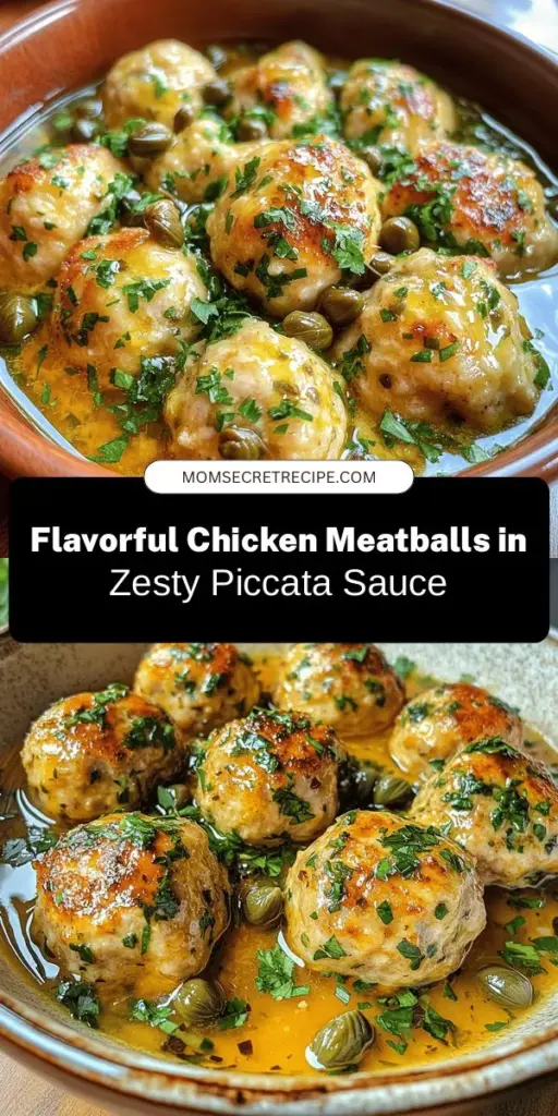 Looking for a delicious and healthy dinner option? Try these savory chicken meatballs topped with zesty piccata sauce! This recipe combines lean ground chicken with fresh herbs and a bright, tangy sauce made from lemon, capers, and butter. Perfect for a weeknight meal or entertaining guests, these meatballs are a delightful treat. Serve them over pasta, rice, or alongside a fresh salad for a satisfying meal. #ChickenMeatballs #PiccataSauce #HealthyEating #EasyRecipes