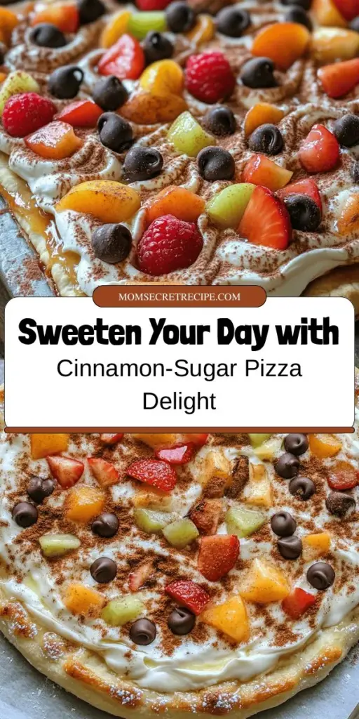 Discover the magic of dessert with this easy Cinnamon-Sugar Pizza recipe! Featuring a flaky crescent roll crust topped with sweet cinnamon and sugar, it’s perfect for parties or cozy movie nights. Elevate your dessert game with a creamy cream cheese frosting and optional toppings like fresh fruits or chocolate chips. Treat yourself to a slice of this delightful pizza and savor the sweet moments! #CinnamonSugarPizza #DessertPizza #BakingFun #SweetTreats #EasyRecipes