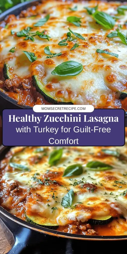 Looking for a healthier twist on a classic comfort food? Try this zucchini lasagna with ground turkey! It swaps traditional pasta for fresh zucchini, making it low-carb and gluten-free while still packed with flavor. Perfect for anyone looking to incorporate more veggies into their meals, this recipe is easy to follow and deliciously satisfying. Enjoy every bite of this nutritious alternative! #ZucchiniLasagna #HealthyEating #LowCarb #ComfortFood #DinnerIdeas