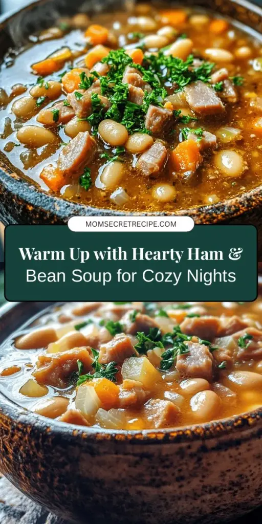 Warm up this season with a comforting bowl of Hearty Ham & Bean Soup. This classic dish combines smoky ham and creamy white beans for a nourishing, flavorful meal that's perfect for chilly evenings. Discover the rich history of this beloved recipe, its nutritional benefits, and step-by-step instructions to make it from scratch. Gather your loved ones and enjoy a hearty soup that warms both the body and soul! #SoupSeason #ComfortFood #HamAndBeanSoup #HealthyEating #HomemadeGoodness