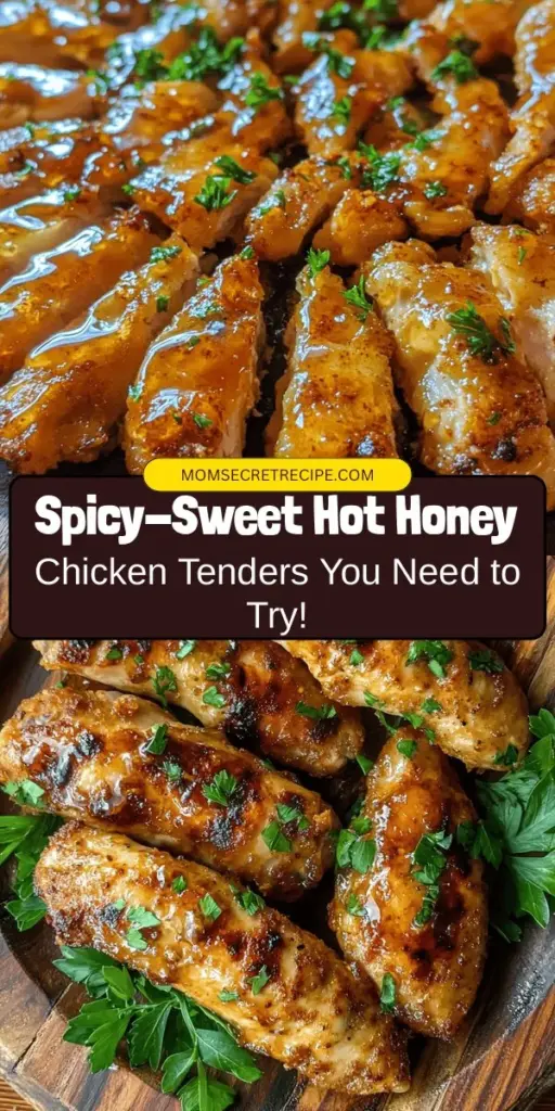 Discover the perfect blend of sweet and spicy with this Spicy-Sweet Hot Honey Chicken Tenders recipe! These crispy chicken strips are marinated to perfection and glazed with a mouthwatering hot honey sauce that will tantalize your taste buds. Ideal for game days, family dinners, or any gathering, this dish is a guaranteed crowd-pleaser. Dive into the world of flavor and bring excitement to your table! #ChickenTenders #HotHoney #SpicySweet #ComfortFood #RecipeIdeas #FoodieFun