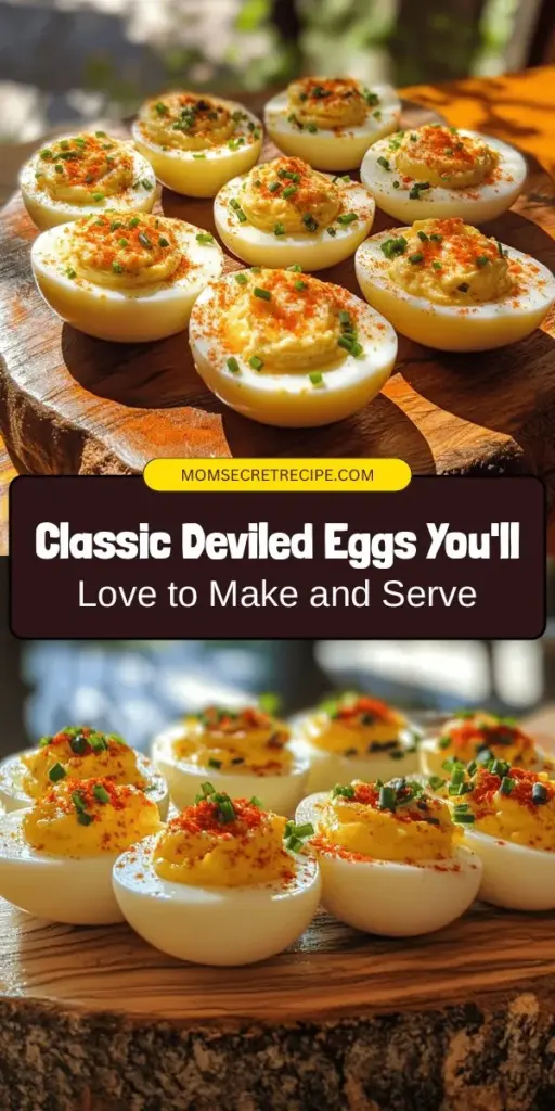 Discover the timeless delight of classic deviled eggs! This simple yet elegant appetizer boasts a creamy filling with zesty flavors, making it perfect for any event. Whether you choose the traditional recipe or get creative with spicy variations, these bites are sure to impress. Learn how to make them step-by-step, explore their fascinating history, and elevate your gatherings with these devilishly delicious treats. #DeviledEggs #Appetizers #CookingTips #FoodieFun