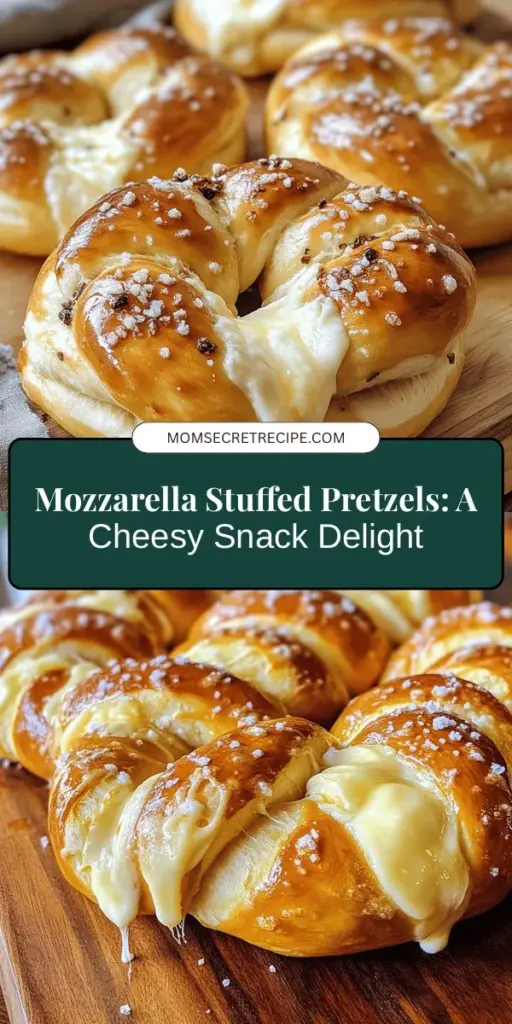 Discover a delightful twist on a classic snack with our mozzarella stuffed soft pretzels recipe. These warm, chewy treats combine the irresistible flavors of freshly baked dough and gooey mozzarella cheese, making them perfect for any gathering. Easy to make and customizable with your favorite dipping sauces, they’re sure to impress anyone who tries them. Dive into the world of homemade pretzels and enjoy every cheesy bite! #SoftPretzels #CheeseLovers #SnackRecipes #BakingFun #MozzarellaStuffed #HomemadeTreats